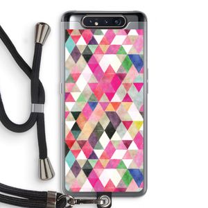 Gekleurde driehoekjes: Samsung Galaxy A80 Transparant Hoesje met koord