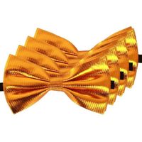 4x Gouden verkleed vlinderstrikken/vlinderdassen 14 cm voor dames/heren   -