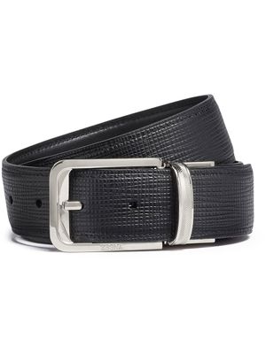 Zegna ceinture à logo gravé - Noir