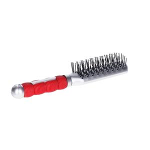 Haarborstel Hairmaster - zilver met rood handvat - 23 x 4 cm - kunststof - heren/dames/kinderen