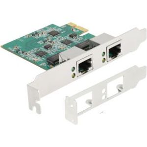 Delock 88101 PCI Express x1-kaart naar 2 x RJ45 2,5 Gigabit LAN RTL8125