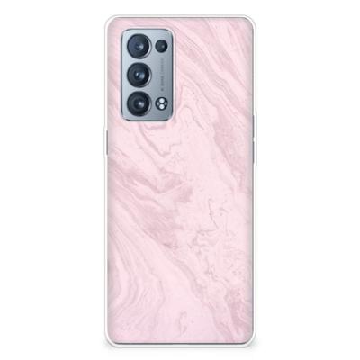 OPPO Reno 6 Pro Plus 5G | TPU | Siliconen hoesje | Marble Pink - Origineel Cadeau Vriendin
