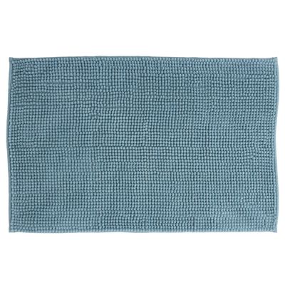 Badkamerkleedje/badmat voor op de vloer - lichtblauw - polyester/katoen - 50 x 80 cm