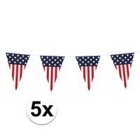 5x Amerikaanse vlaggenlijn 6 meter   - - thumbnail