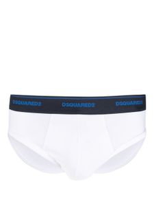 DSQUARED2 slip en coton à taille à logo - Blanc