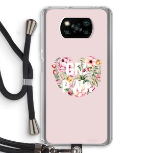 GRL PWR Flower: Xiaomi Poco X3 NFC Transparant Hoesje met koord