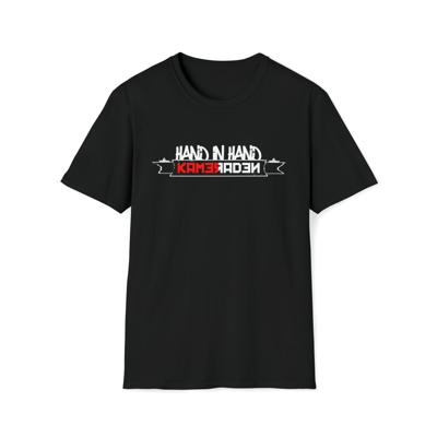 T-shirt regular zwart - Hand in hand - Kameraden - logo voor groot