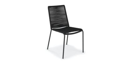 Novara Stapelbare Bijzetstoel - Staal Zwart (set van 4)