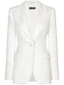 Dolce & Gabbana blazer Turlington à fleurs en brocart - Blanc