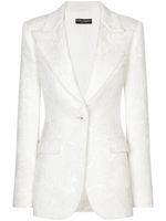 Dolce & Gabbana blazer Turlington à fleurs en brocart - Blanc