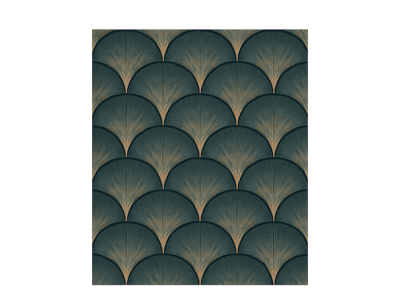 Art déco groene waaiers uit de jaren 20 vintage behang