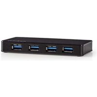 Nedis UHUBU3420BK hub & concentrator USB 3.0 (3.1 Gen 1) Micro-B Zwart