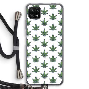 Weed: Samsung Galaxy A22 5G Transparant Hoesje met koord