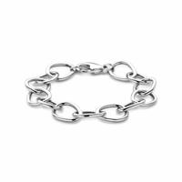 Gerhodineerd 925 Zilveren Armband - 19cm Draaglengte en 12.5mm Schakelbreedte | Elegant en Duurzaam