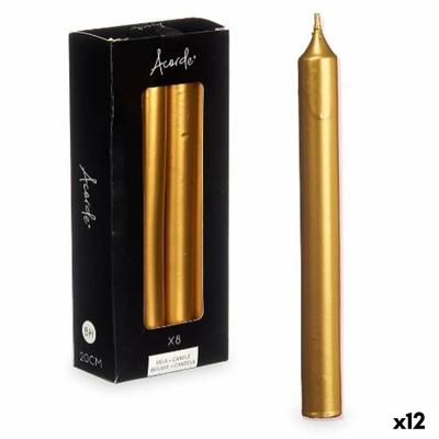 Kaarsenset Gouden 2 x 2 x 20 cm (12 Stuks)