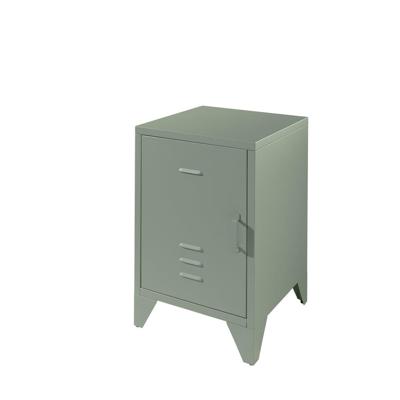 2e Halve Prijs Leen Bakker - Vipack Nachtkastje Bronxx - Olijf - Metaal - Groen - 40x40x60.5 Cm