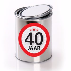 Leeftijd kado 40 jaar blik