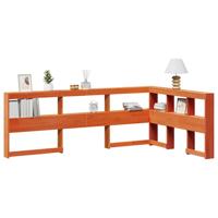 Boekenkast Hoofdeinde L-vormig 120 cm grenenhout wasbruin
