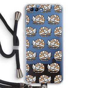 Slapende poes: Honor 10 Transparant Hoesje met koord