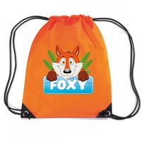 Foxy de Vos trekkoord rugzak / gymtas oranje voor kinderen   - - thumbnail