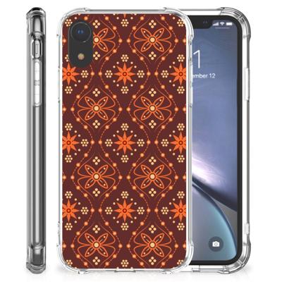 Apple iPhone Xr Doorzichtige Silicone Hoesje Batik Brown Apple iPhone Xr Doorzichtige Silicone Hoesje Batik Brown