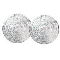 Krist+ Placemat - Set van 2x stuks - metallic zilver - rond - D38 cm - kunststof - Voor o.a. Kerstmi