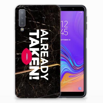 Samsung Galaxy A7 (2018) | Siliconen hoesje | met naam Already Taken Black