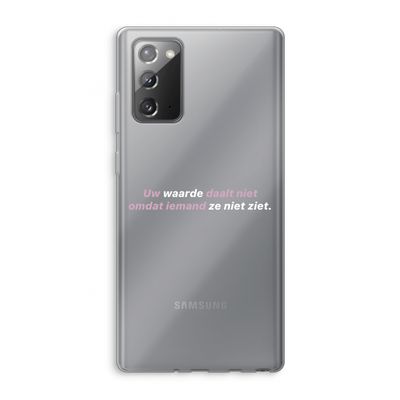 uw waarde daalt niet: Samsung Galaxy Note 20 / Note 20 5G Transparant Hoesje