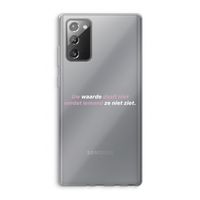 uw waarde daalt niet: Samsung Galaxy Note 20 / Note 20 5G Transparant Hoesje