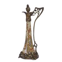 A BRONZE MOUNTED PORCELAIN CLARET JUG A BRONZE MOUNTED PORCELAIN CLARET JUG