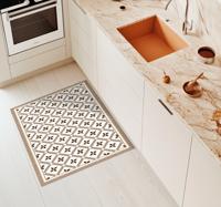 Hydraulisch bruin vinyl vloerkleed keuken