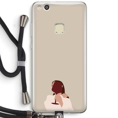 I drink wine: Huawei Ascend P10 Lite Transparant Hoesje met koord