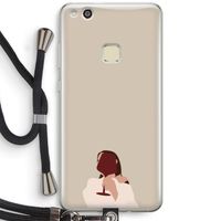 I drink wine: Huawei Ascend P10 Lite Transparant Hoesje met koord