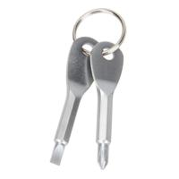 Outdoor draagbare 2 in 1 sleuven + Philips schroevendraaier set tool met sleutelhanger (zilver)