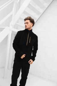 Cruyff Half Zip Fleece Sweater Heren Zwart - Maat XS - Kleur: Zwart | Soccerfanshop