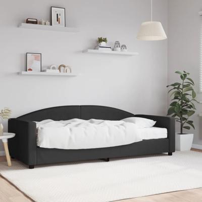 Slaapbank met matras 90x200 cm stof zwart