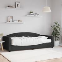 Slaapbank met matras 90x200 cm stof zwart