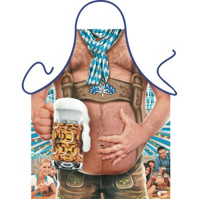 Keukenschort Oktoberfest thema bierbuik - fun cadeau - heren - carnaval Keukenschort Oktoberfest thema bierbuik - fun cadeau - heren - carnaval