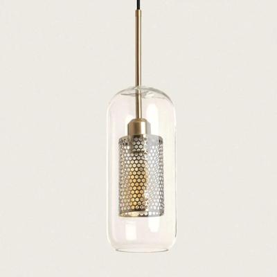 Hanglamp glas & goud E27 fitting &apos;Teuvo&apos;