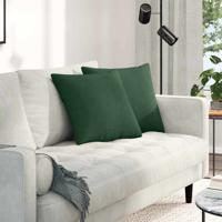 Sofa Kussens 2 pcs Donkergroen 45 x 45 cm Katoen Stof Sofa Kussens 2 pcs Donkergroen 45 x 45 cm Katoen Stof