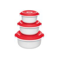 Emsa Micro Family bewaardozen - magnetron - starterset - wit/rood - 3-delig - thumbnail