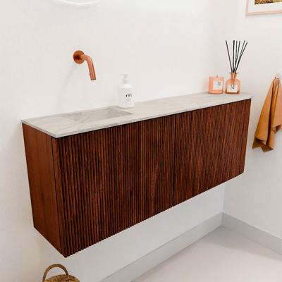 Toiletmeubel Mondiaz Joya Dlux | 111.6 cm | Meubelkleur Ruby | Faye wastafel Ostra Wasbak Links | Zonder kraangat(en)