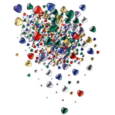 Festival gezicht steentjes - multi kleur - glitter hartjes - strass- plakhartjes