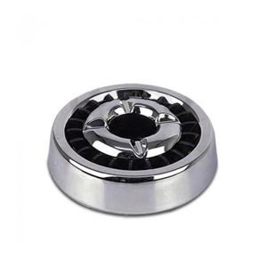Asbak - chroom/zwart - 14 cm - metaal/kunststof - sigarettendover