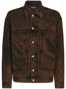 Dolce & Gabbana veste en jean à effet délavé - Marron