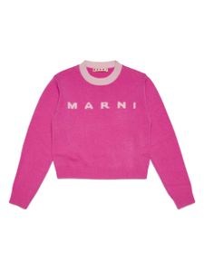 Marni Kids pull en maille à logo - Rose