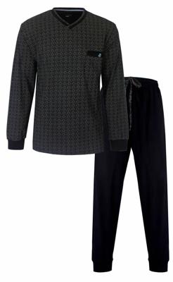 Pyjama heren lange mouw - V-hals - Ruit