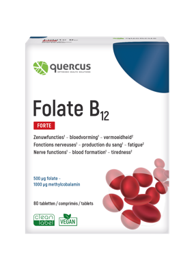 Quercus Stress,Slaap,Humeur & Concentratie Folate B12 80Tabletten Quercus Stress,Slaap,Humeur & Concentratie Folate B12 80Tabletten