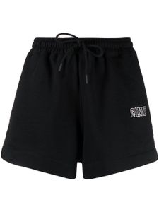 GANNI short à logo brodé - Noir