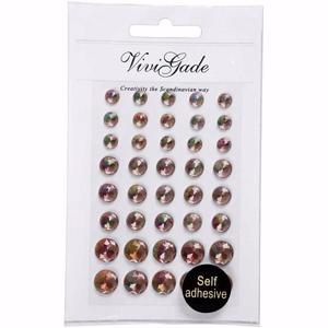 Hobby/knutsel kristal plaksteentjes - 40x stuks - bruin - strass steentjes - Plak juwelen